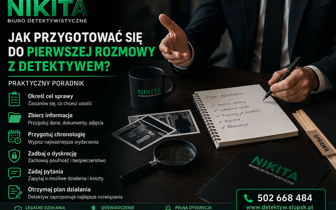 Jak przygotować się do pierwszej rozmowy z detektywem? Praktyczny poradnik