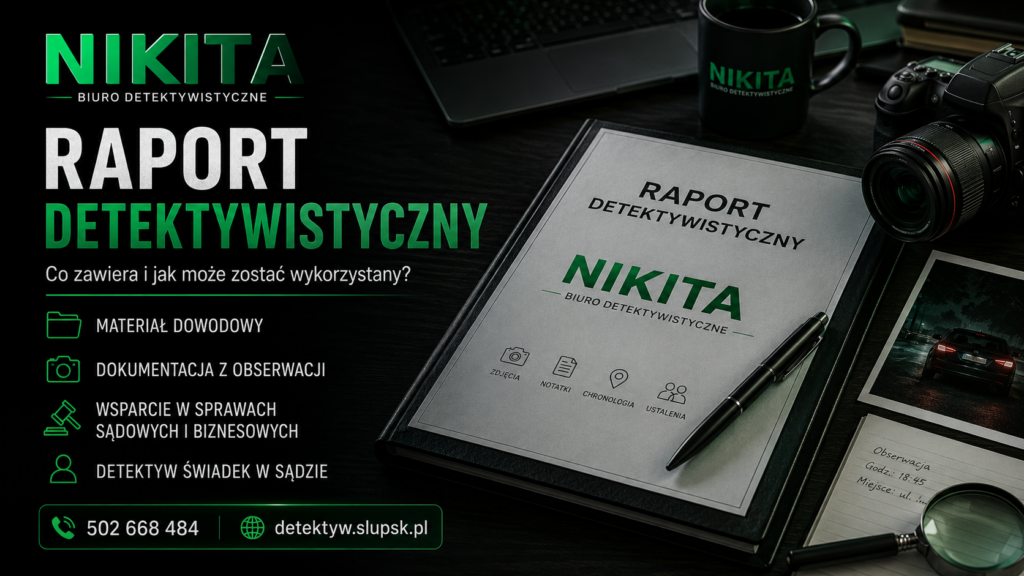 raport detektywistyczny i materiał dowodowy Biura NIKITA